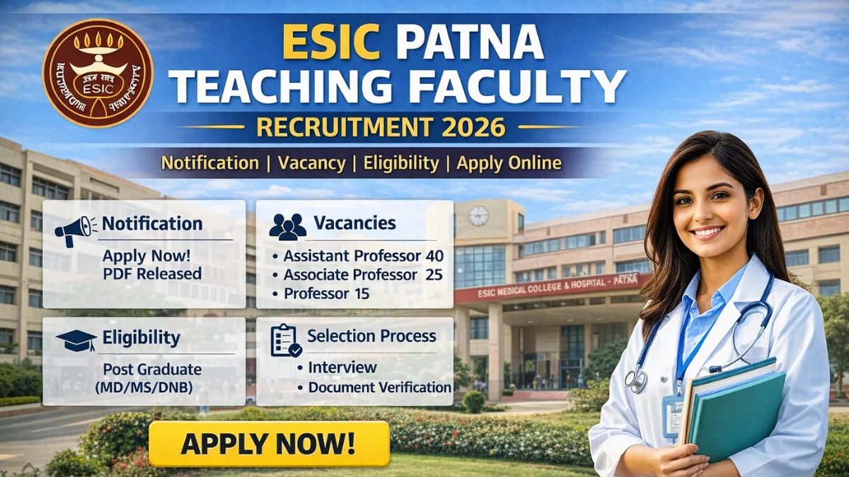 ESIC Patna Teaching Faculty Recruitment 2026